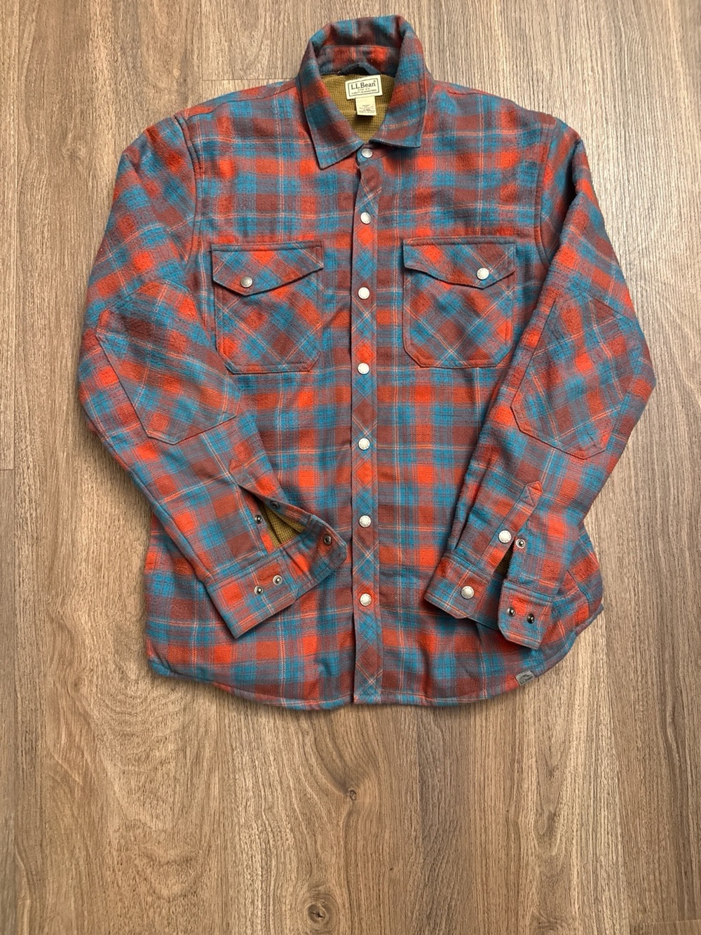 L.L.Bean Men's Katahdin Performance thermal lined Flannel Shirt-Jacket. Medium